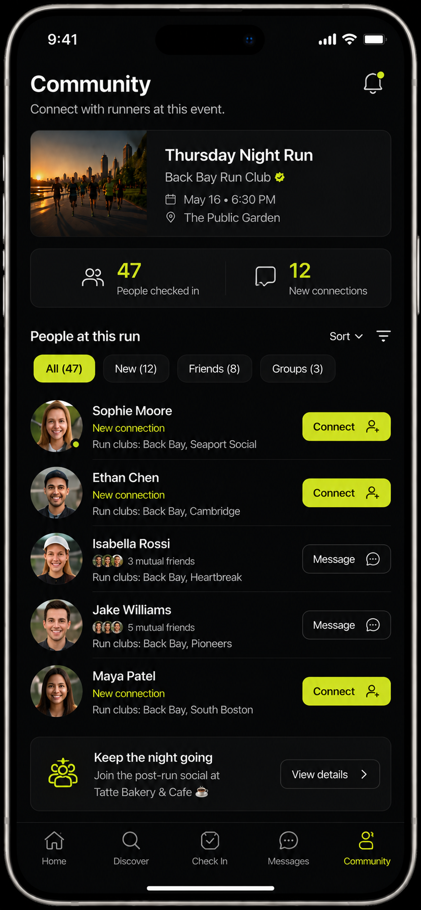 Rally community screen